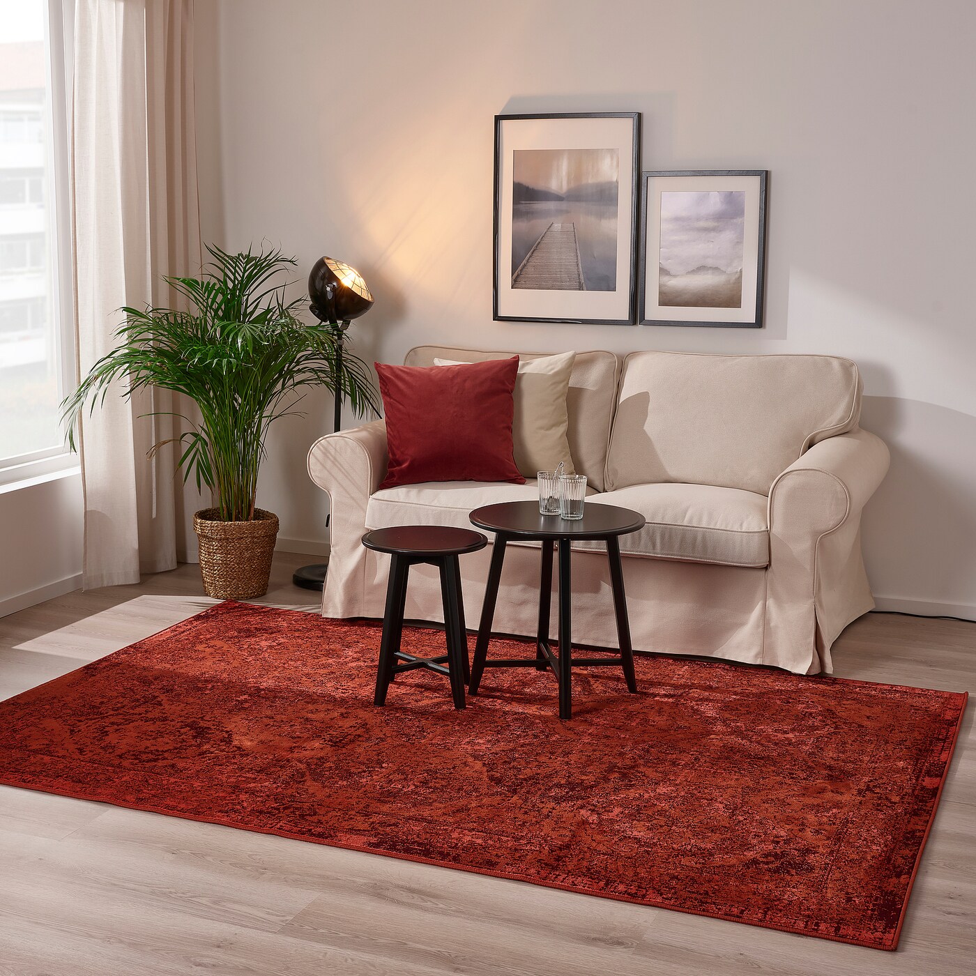 VONSBÄK rug, low pile red - IKEA
