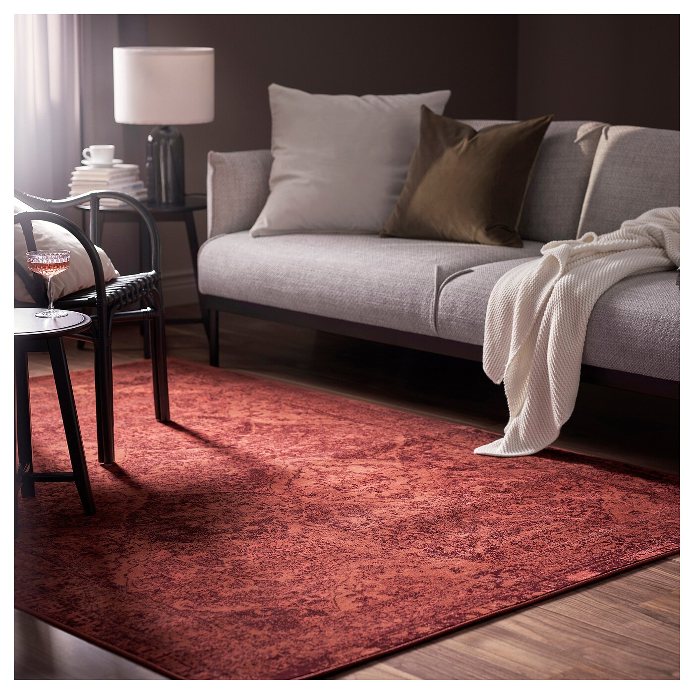 VONSBÄK rug, low pile red - IKEA