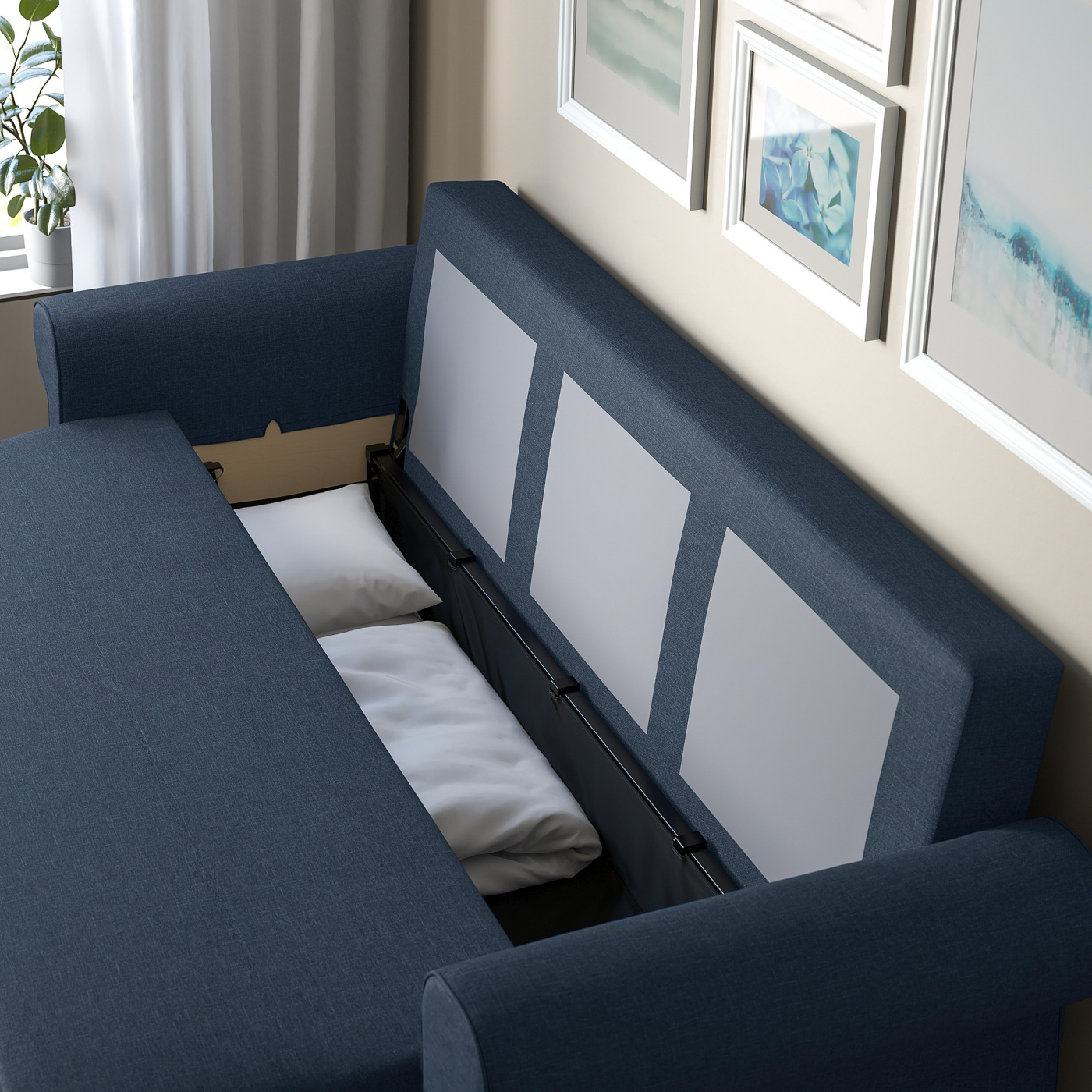 IKEA VRETSTORP 3人掛けソファ ベッド VRETSTORP 3-seat sofa-bed Kilanda dark blue - IKEA