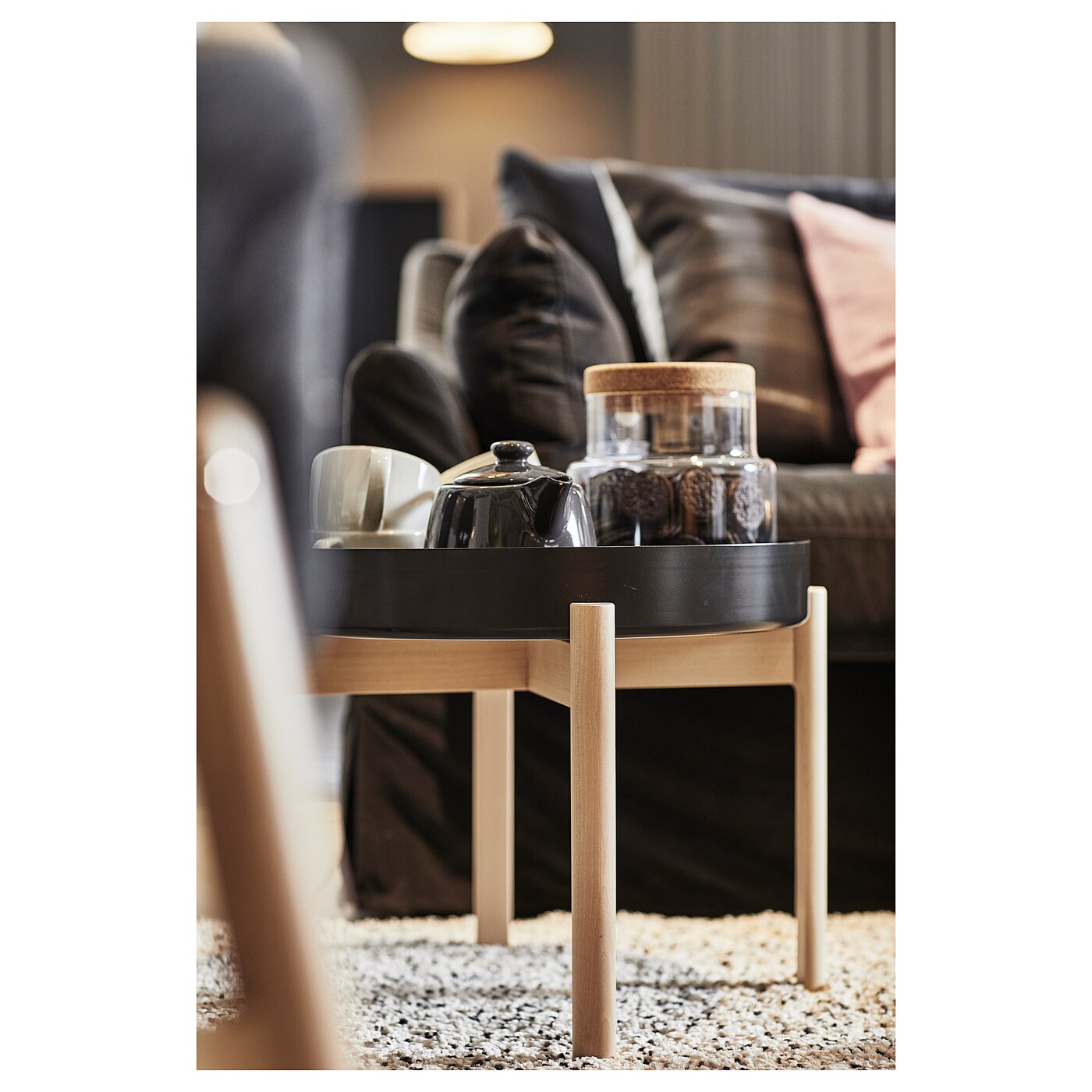 YPPERLIG coffee table dark grey/birch - IKEA