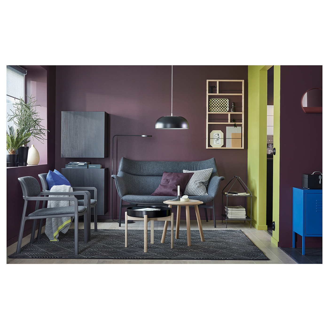 YPPERLIG coffee table dark grey/birch - IKEA