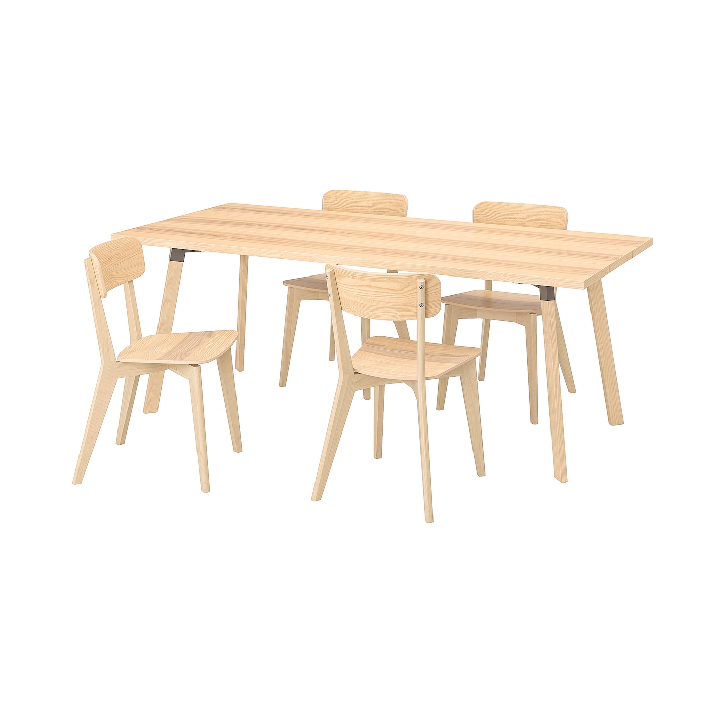 YPPERLIG LISABO table and 4 chairs ash ash IKEA