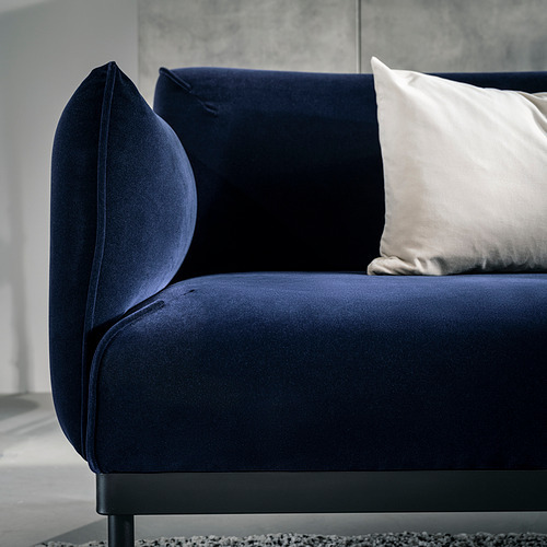 VOLLERSLEV rug, high pile dark blue - IKEA