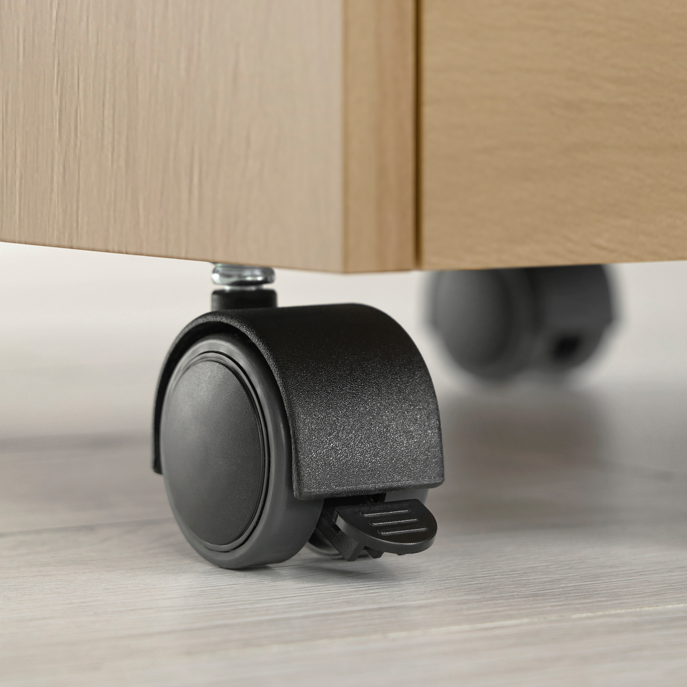 ALEX 阿来斯抽屉柜带脚轮着白色漆/仿橡木- IKEA