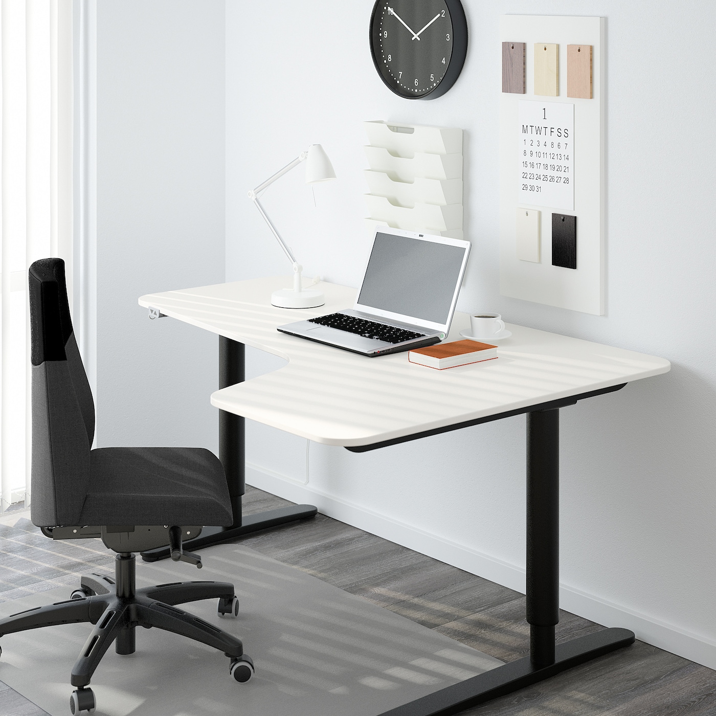 IKEA BEKANT ダイニングテーブル BEKANT 贝肯特转角桌面底架黑色- IKEA