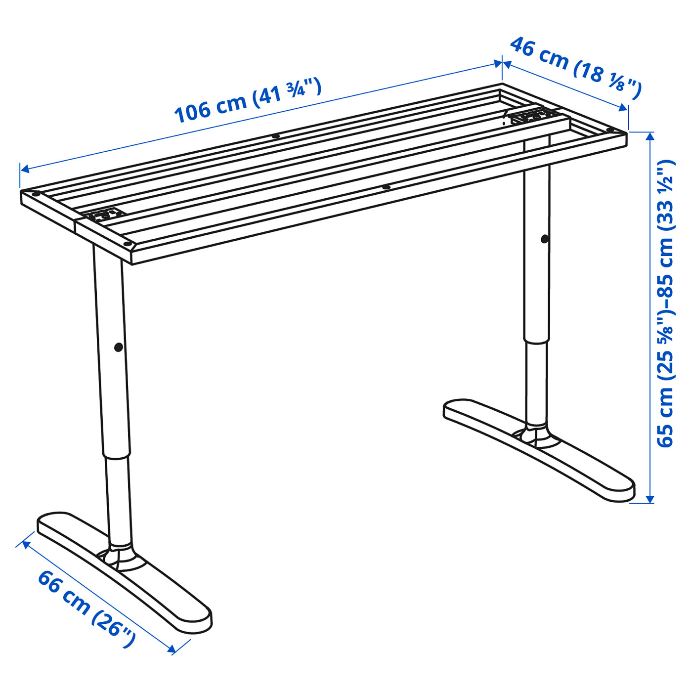 BEKANT 贝肯特桌面底架白色- IKEA