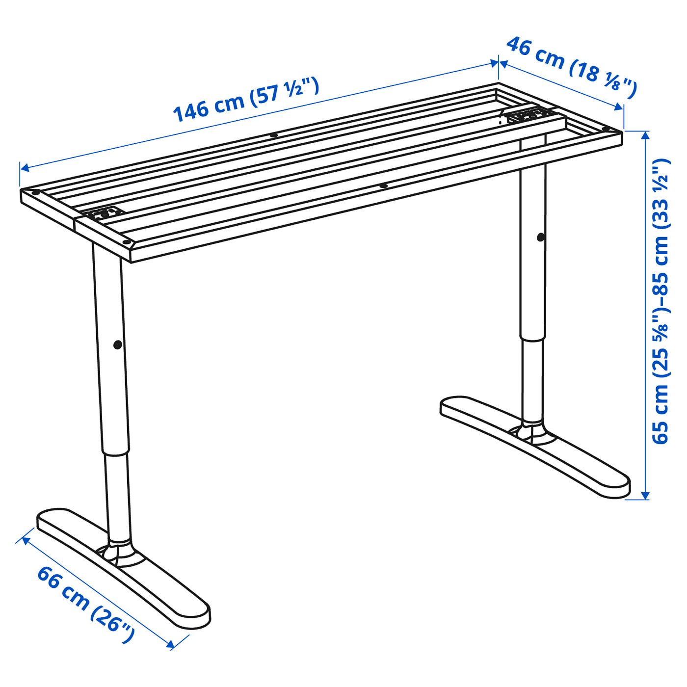 BEKANT 贝肯特桌面底架白色- IKEA