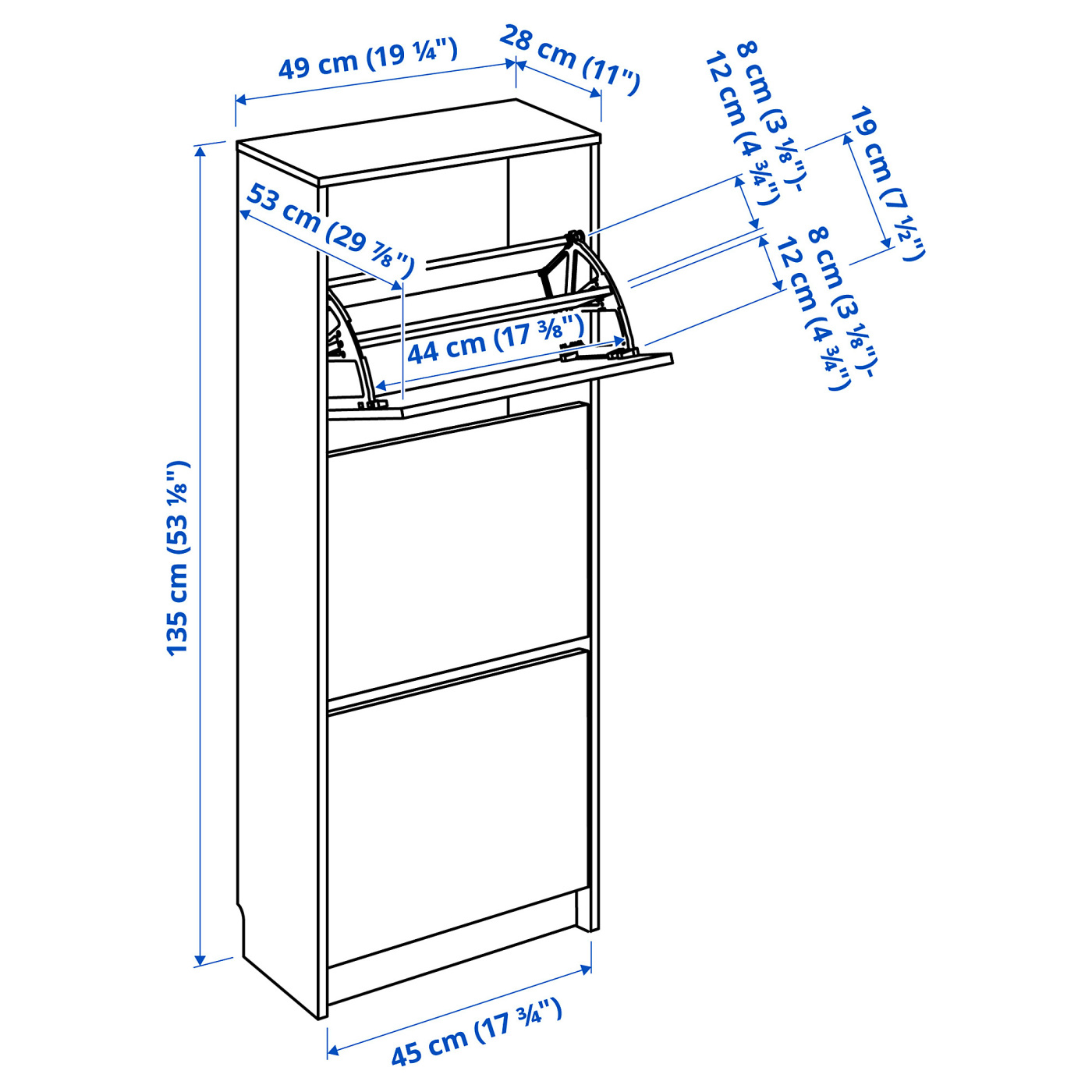 ＯＯＯ　脚部分 BISSA 比萨三门鞋柜仿橡木- IKEA
