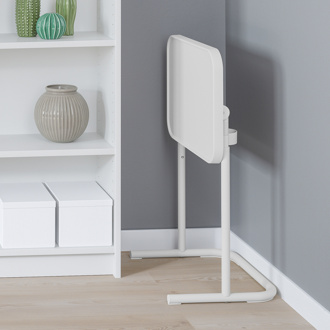 BJÖRKÅSEN 比约高森笔记本电脑边桌白色- IKEA