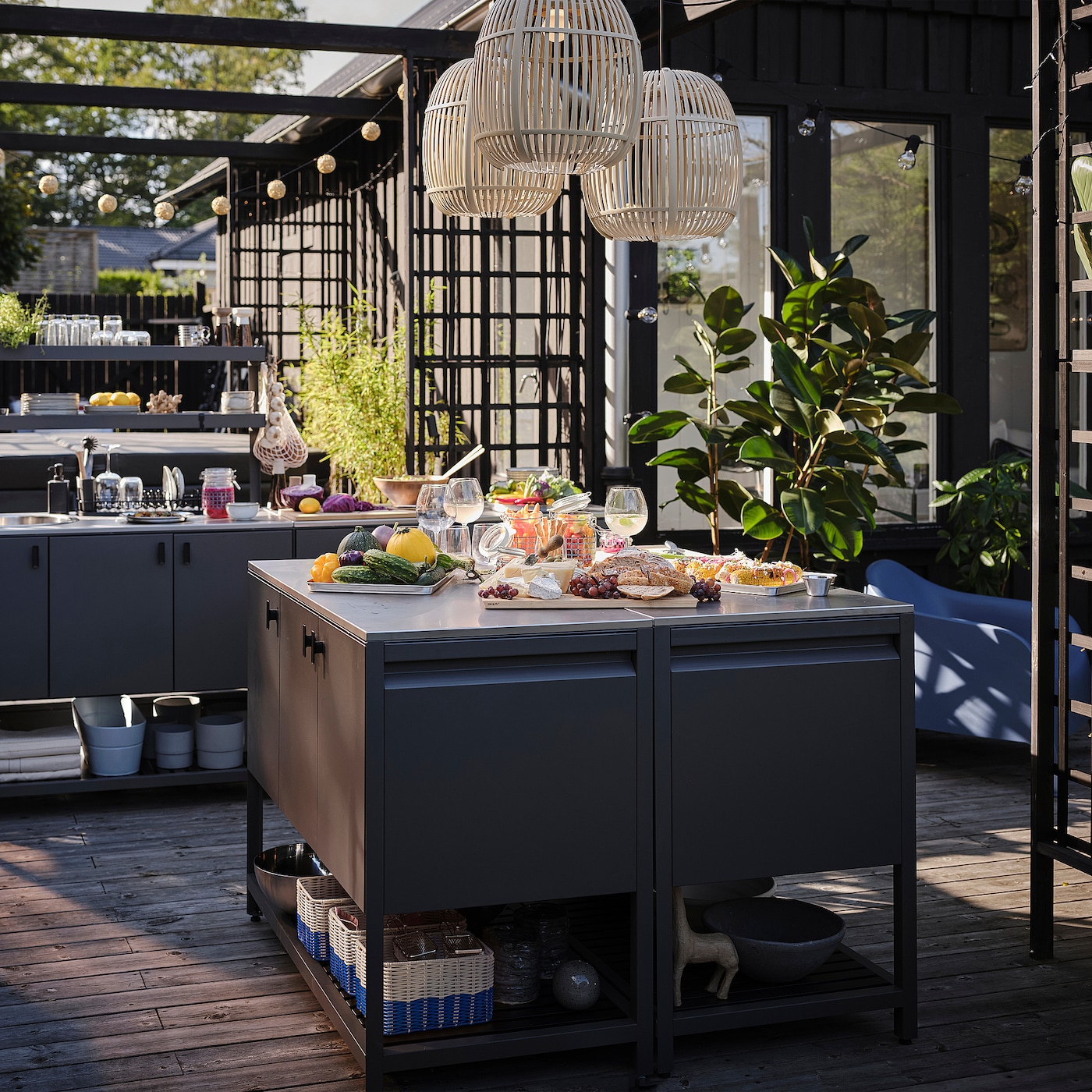 DJURTRÄNARE 尤特纳尔篮筐白色/蓝色- IKEA