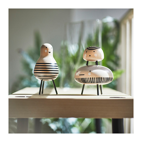 DVÄRGTALL decoration figure, set of 3 solid wood/black - IKEA