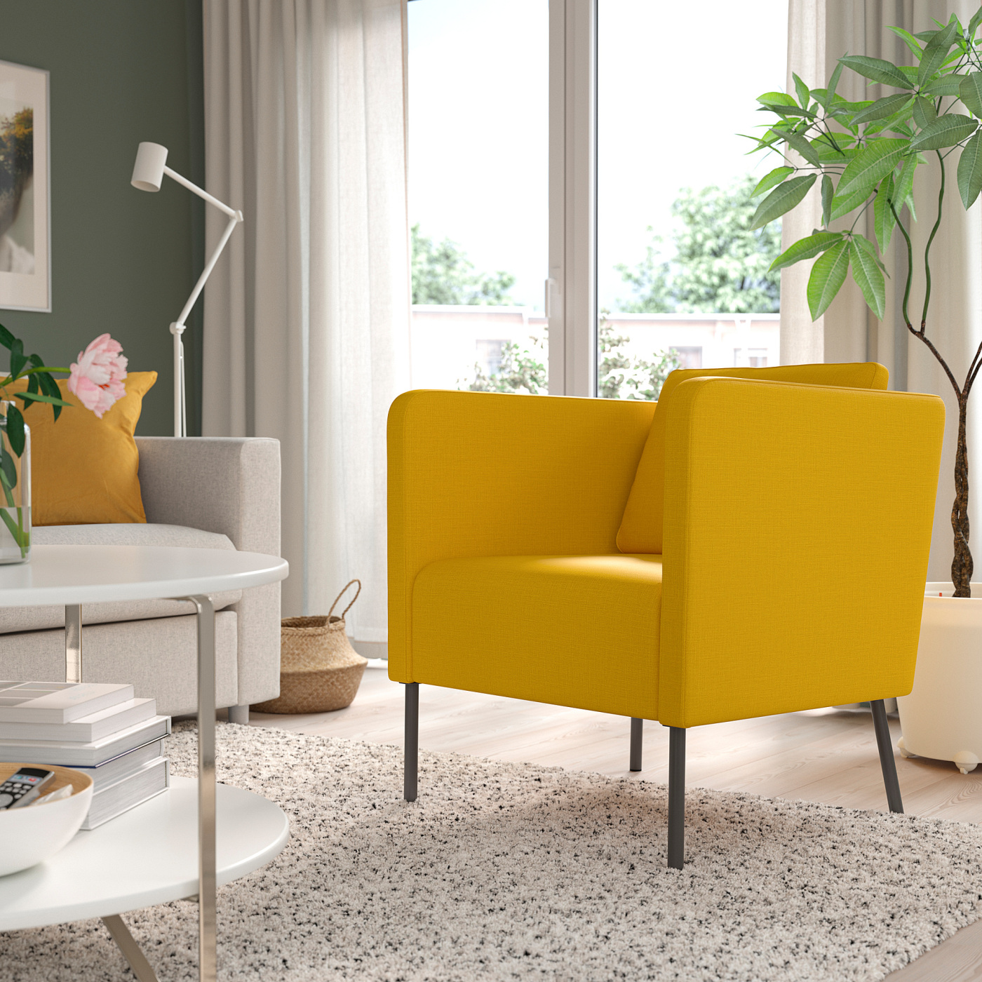 EKERÖ 伊克尔单人沙发/扶手椅斯科特伯黄色- IKEA
