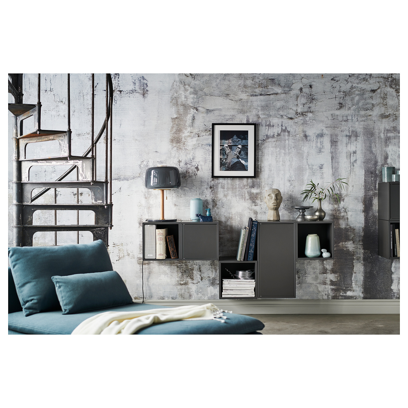 EKET 伊克特橱柜一门/一搁板深灰色- IKEA