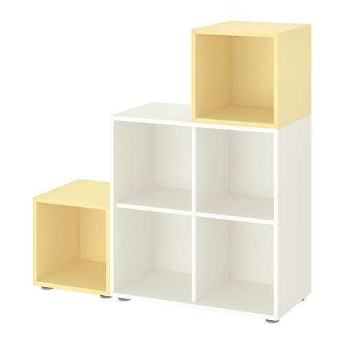 EKET cabinet combination with feet white/pale pink - IKEA