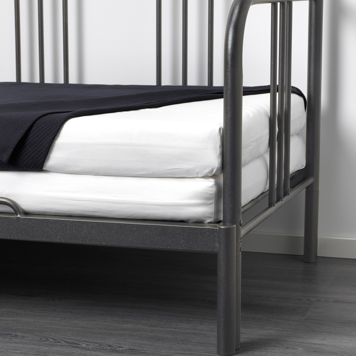 FYRESDAL 费斯多坐卧两用床，带2个床垫黑色/万娜烈加硬- IKEA