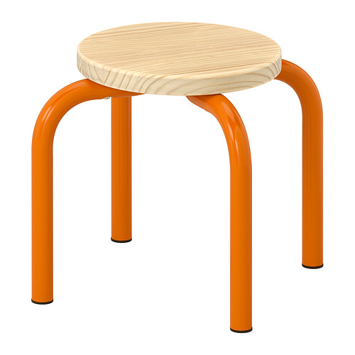 GREJSIMOJS children's stool wood/orange - IKEA