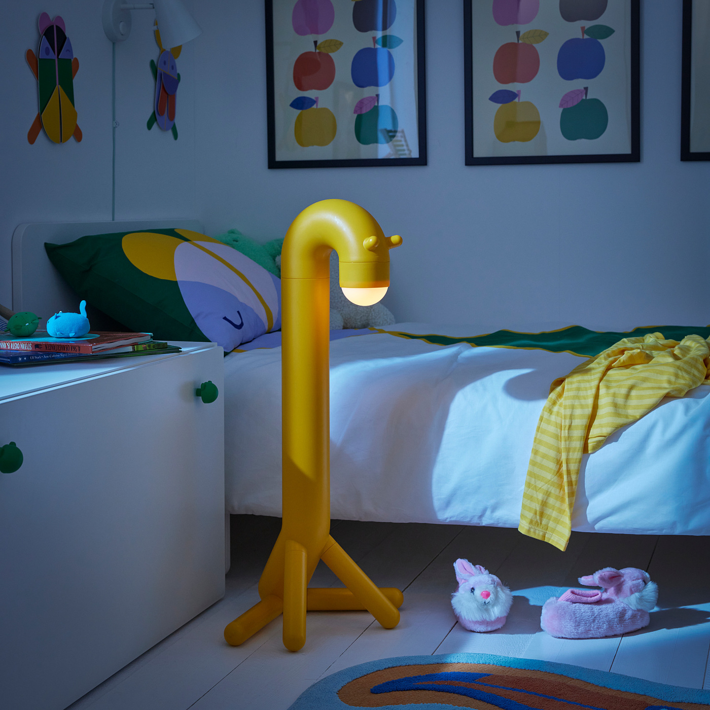 GREJSIMOJS 格雷希莫LED装饰照明，地面长颈鹿/黄色电池操作- IKEA