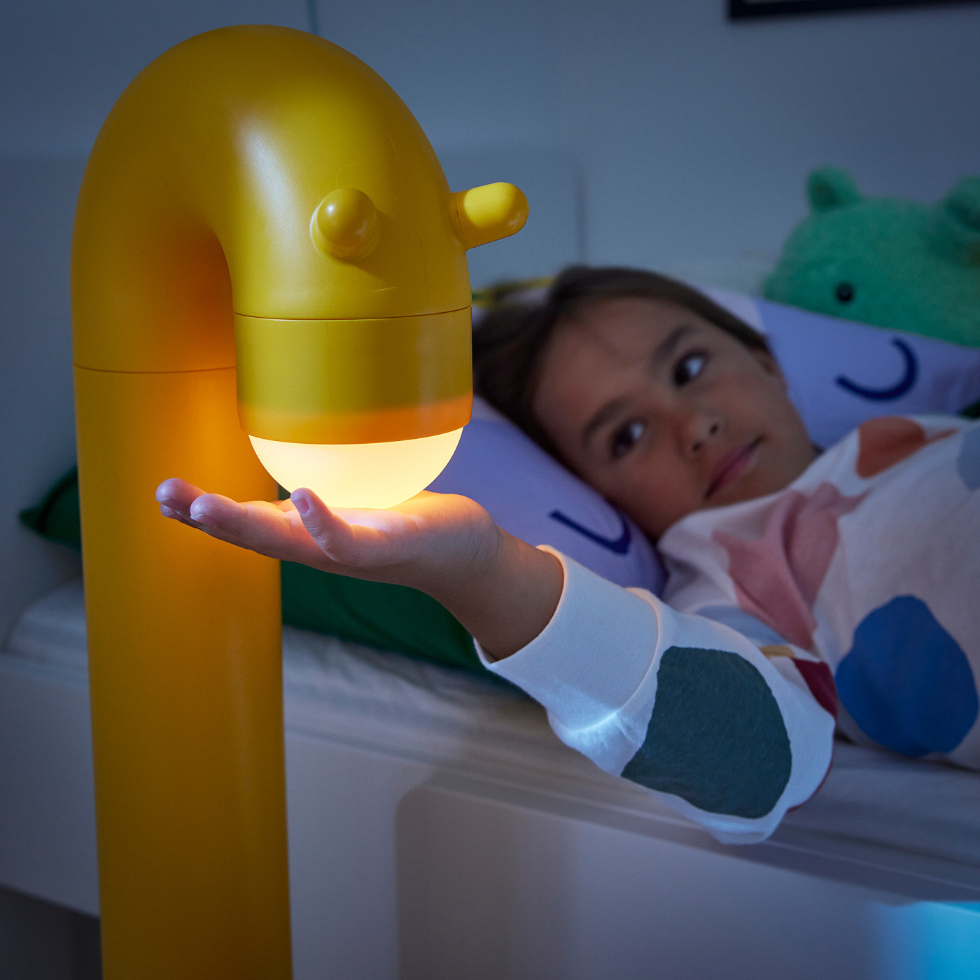 GREJSIMOJS 格雷希莫LED装饰照明，地面长颈鹿/黄色电池操作- IKEA
