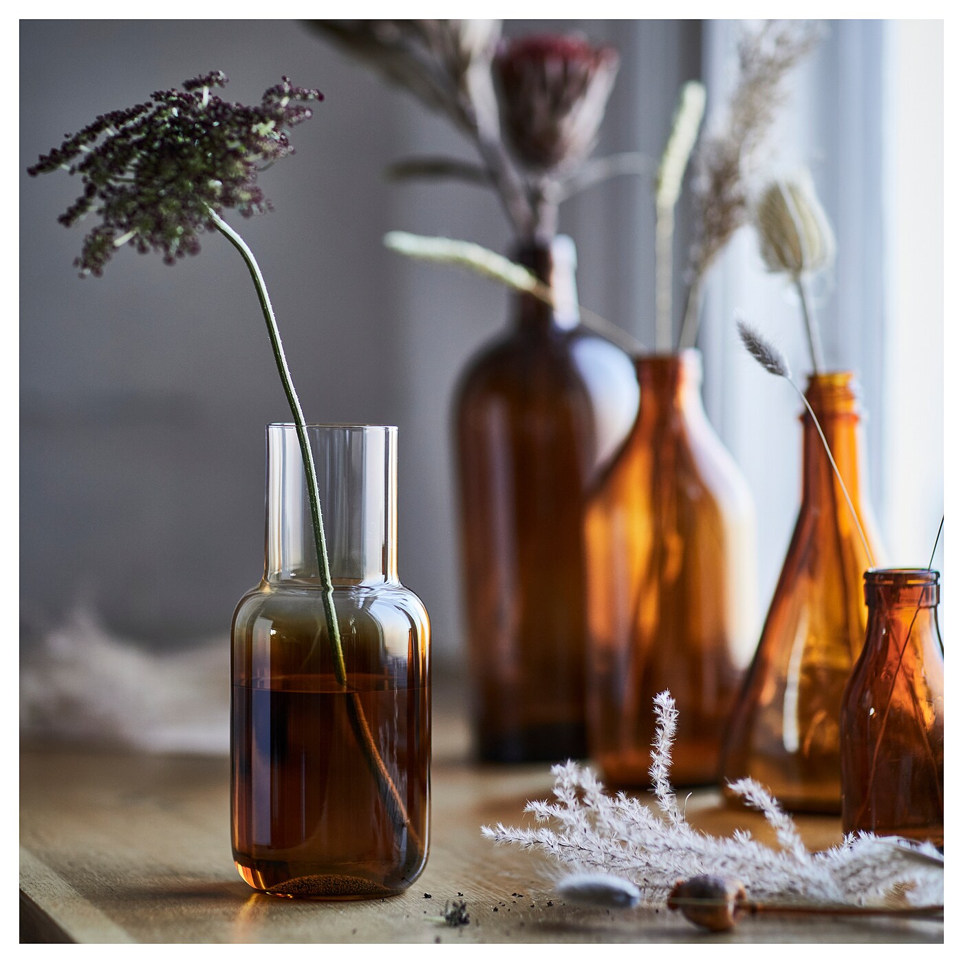 （ASH）19110804 褐色釉葉紋梅瓶　花入 ASH）19110804 褐色釉葉紋梅瓶 花入