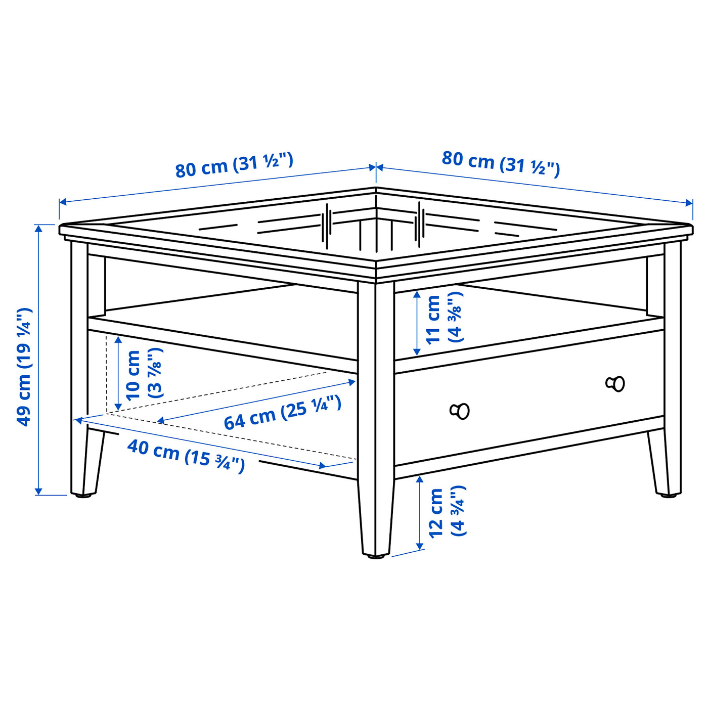 IDANÄS 宜达奈茶几白色- IKEA