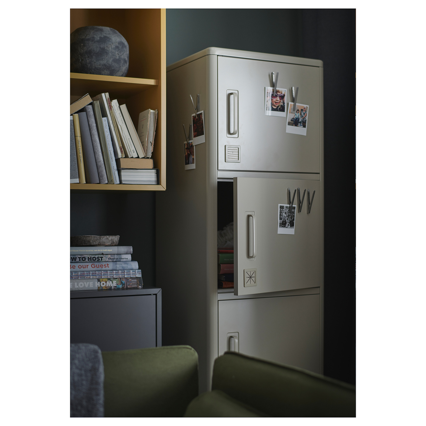 IDÅSEN 伊朵森高柜带抽屉/柜门米黄色- IKEA