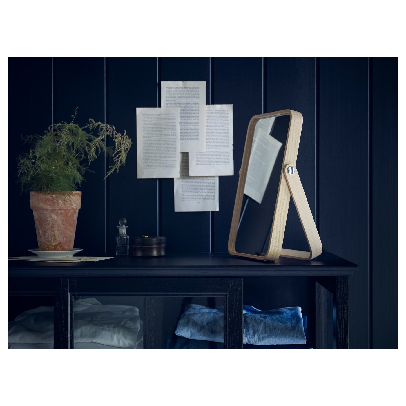 IKORNNES 伊库斯镜子白蜡木- IKEA