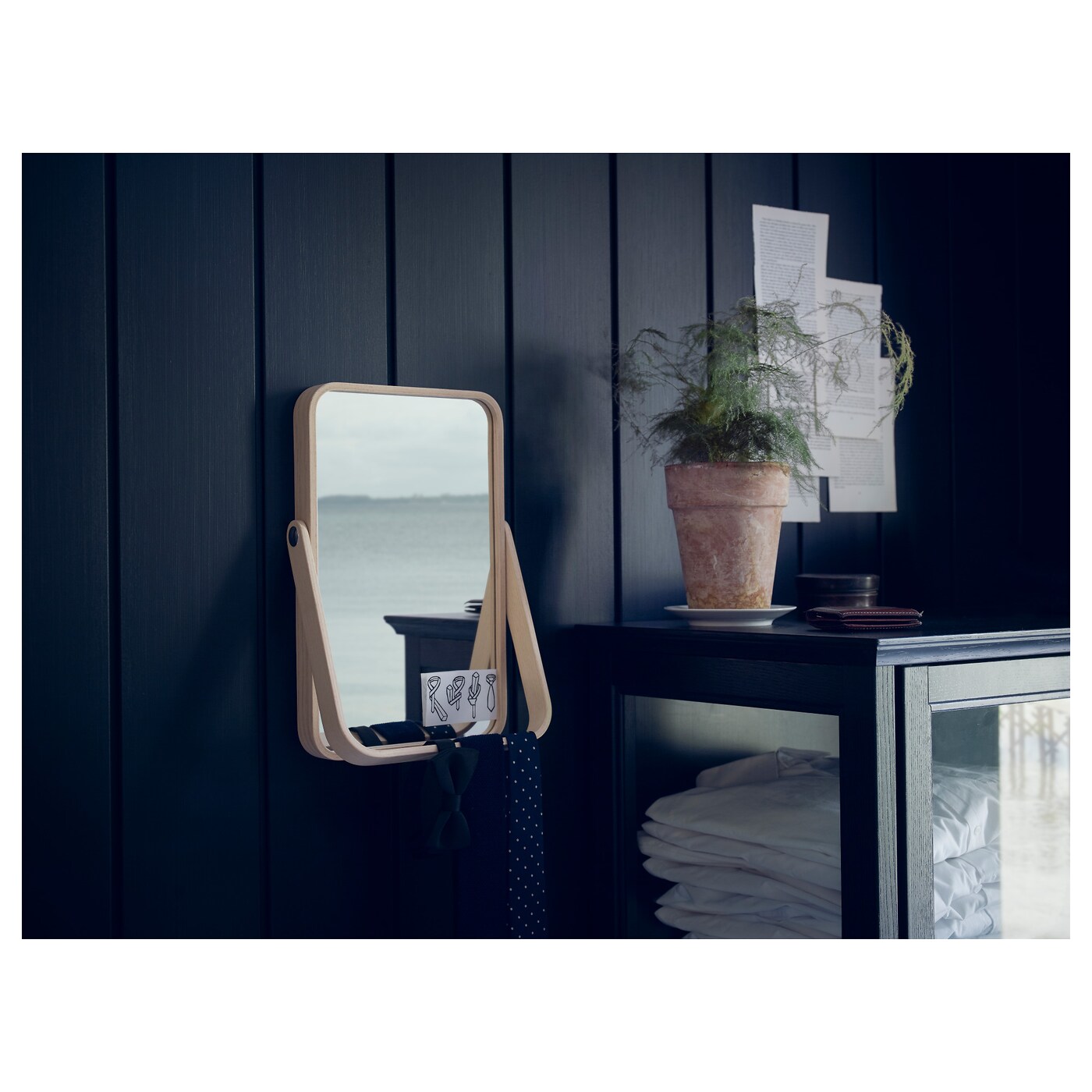 IKORNNES 伊库斯镜子白蜡木- IKEA
