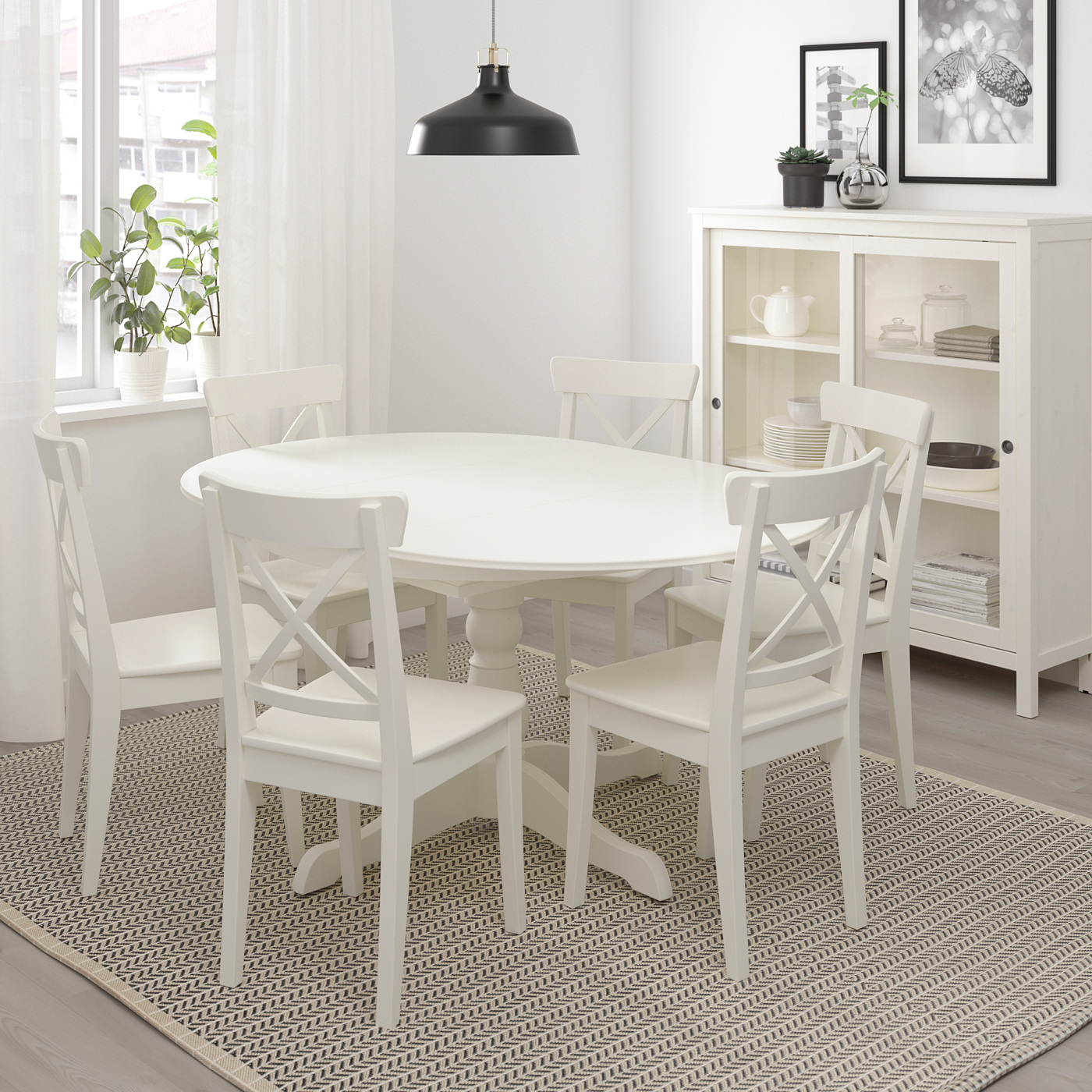 INGATORP 英格托伸缩型餐桌白色- IKEA