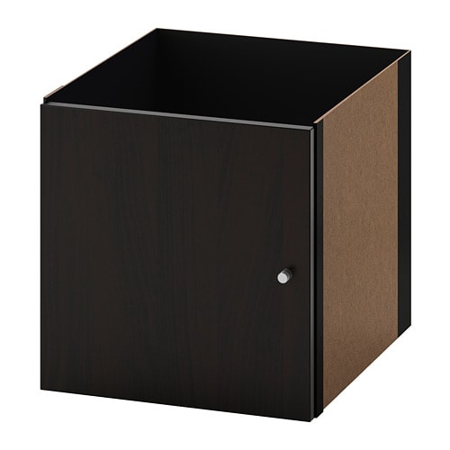 KALLAX insert with door black-brown - IKEA