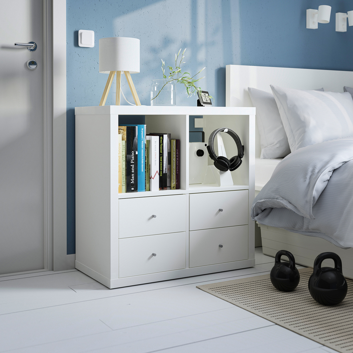 KALLAX 卡莱克搁架单元带4个抽屉/白色- IKEA