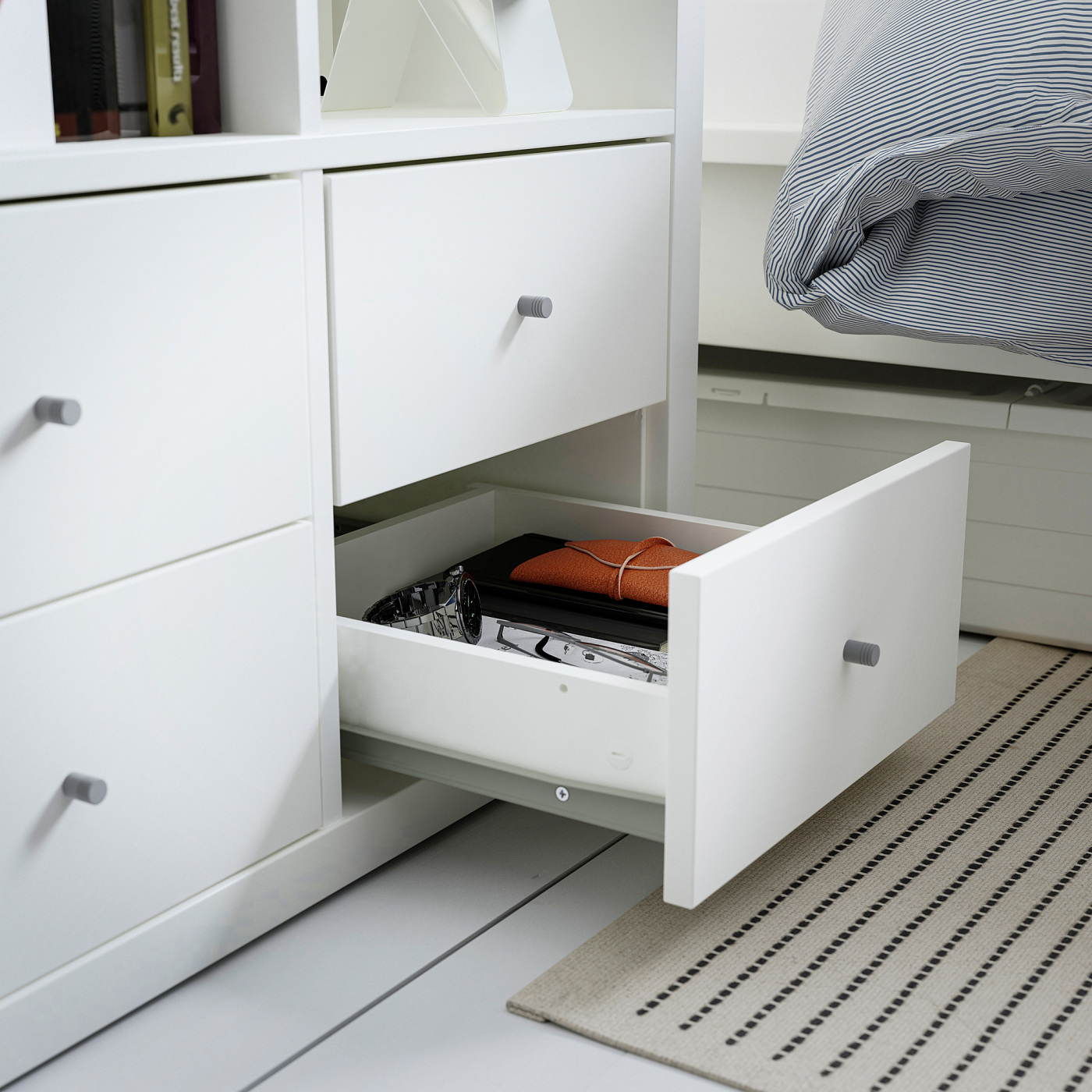 KALLAX 卡莱克搁架单元带4个抽屉/白色- IKEA