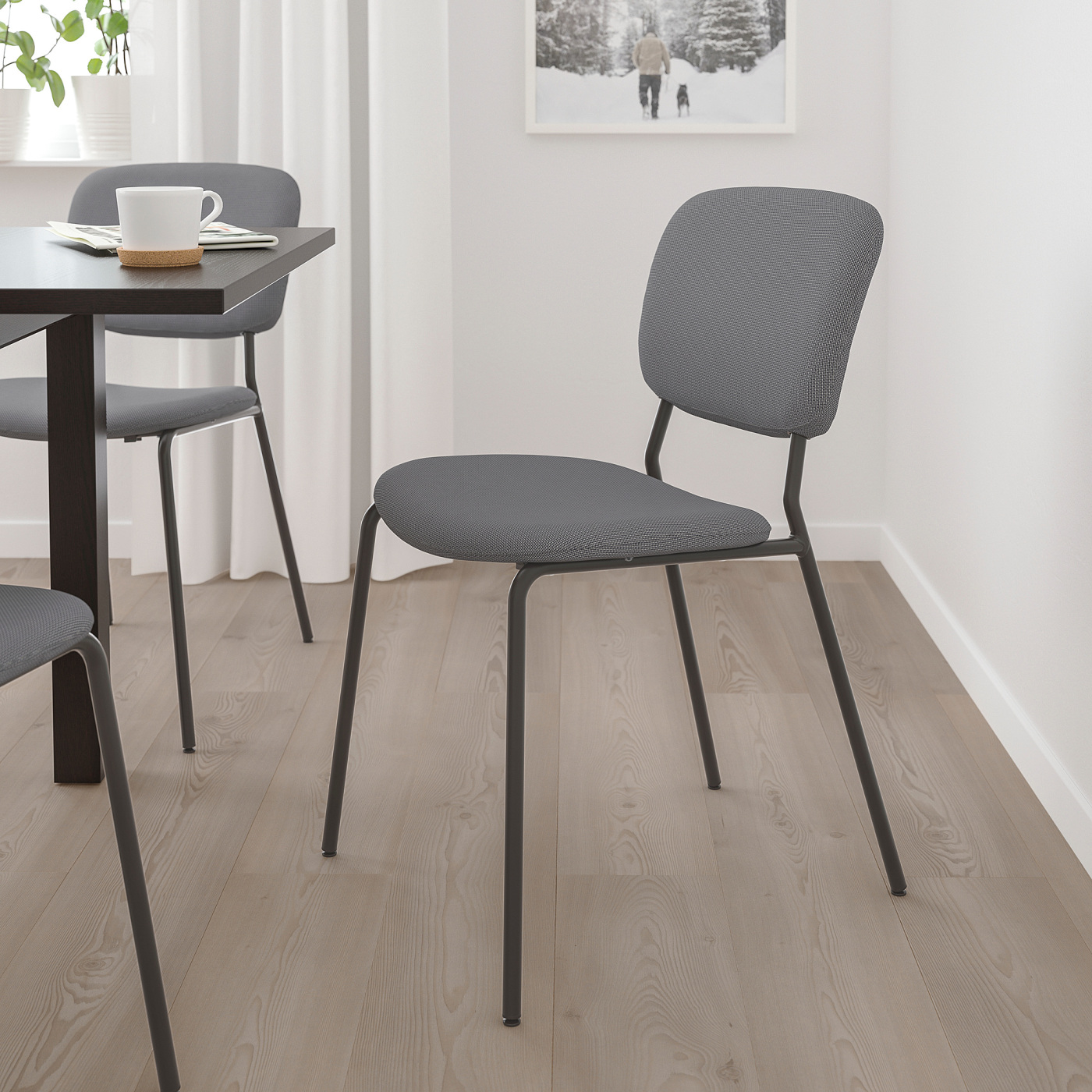 家具 IKEA KARLJOHAN KARLJAN 卡尔延椅子深灰色/卡布萨深灰色- IKEA