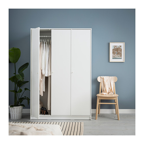 KLEPPSTAD wardrobe with 3 doors white - IKEA