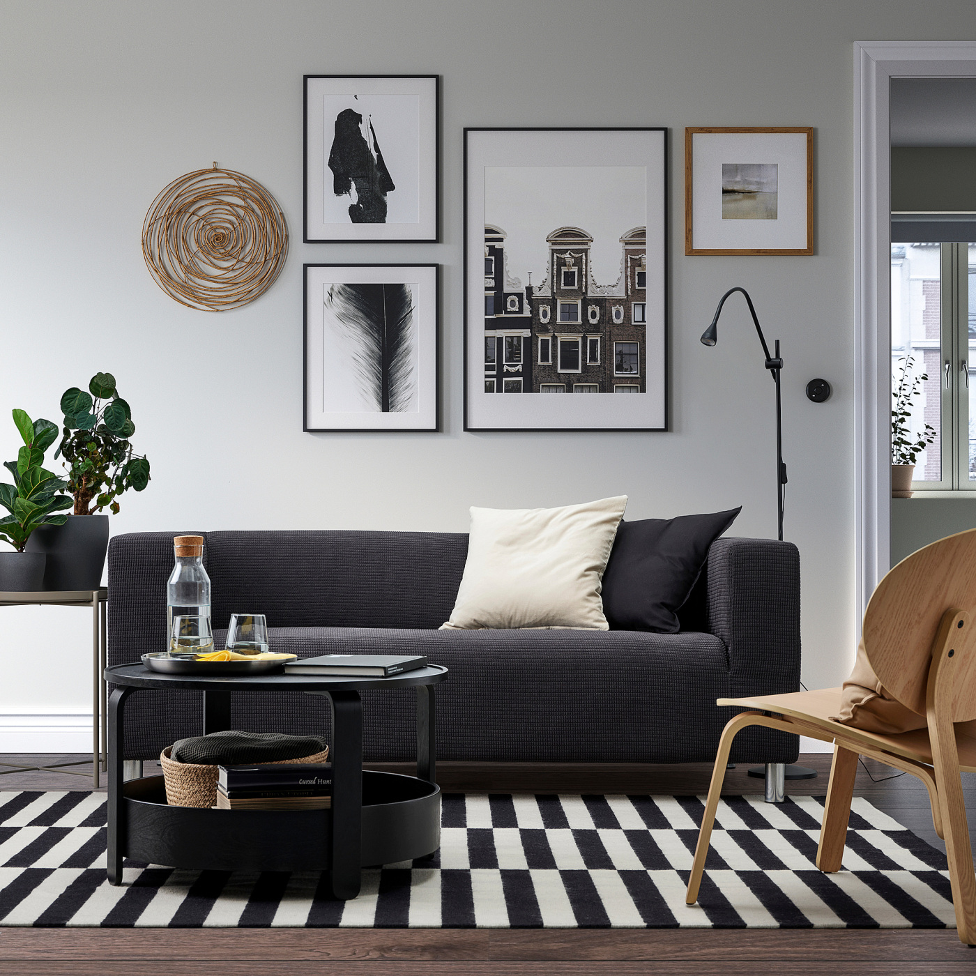 KLIPPAN 克利帕双人沙发万思洛黑色- IKEA