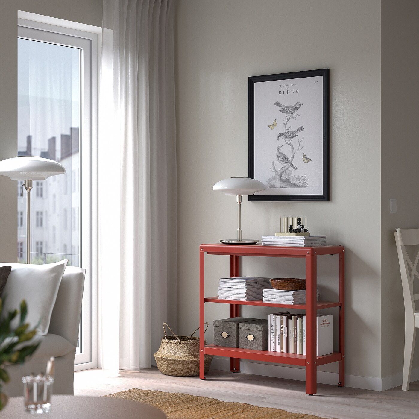 KOLBJÖRN shelving unit with cabinet brown-red - IKEA