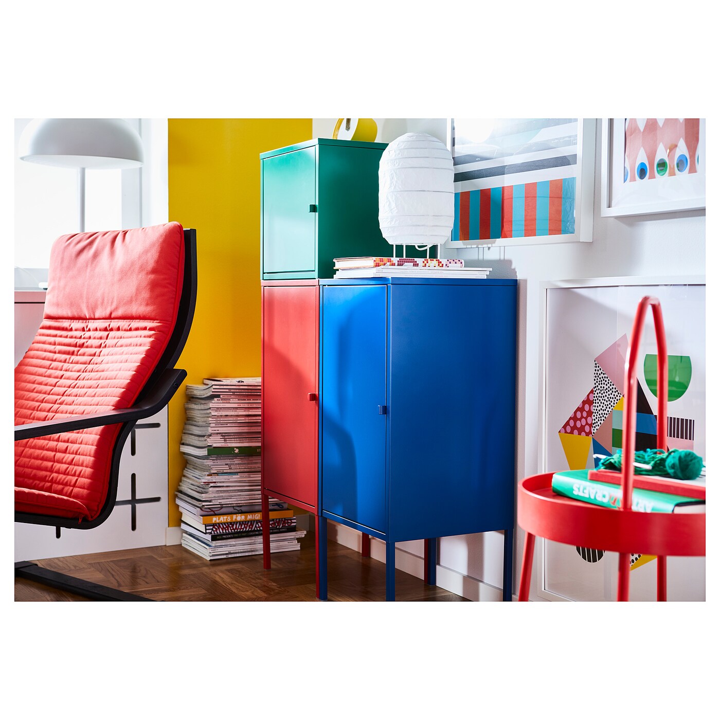 LIXHULT 利克胡柜子金属/红色- IKEA