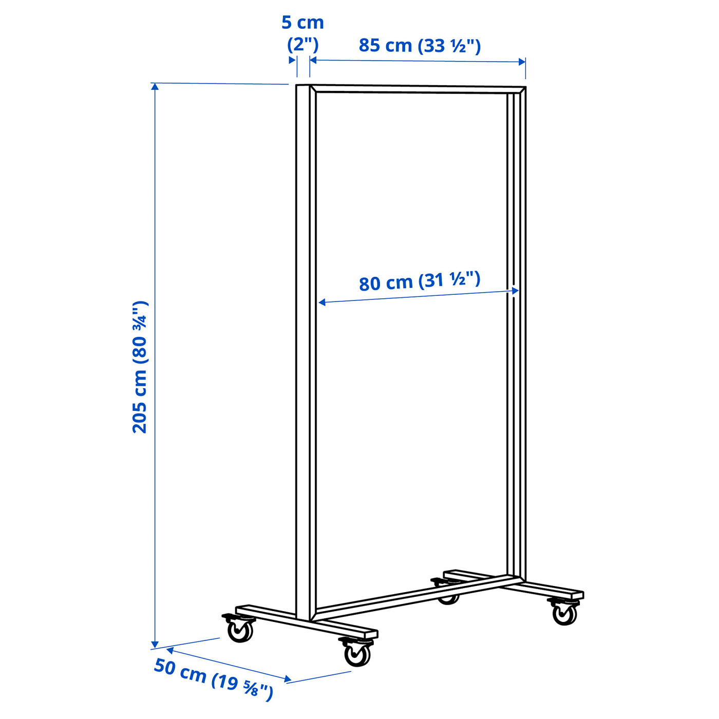 MITTZON 米特丛带脚轮的框架白色- IKEA
