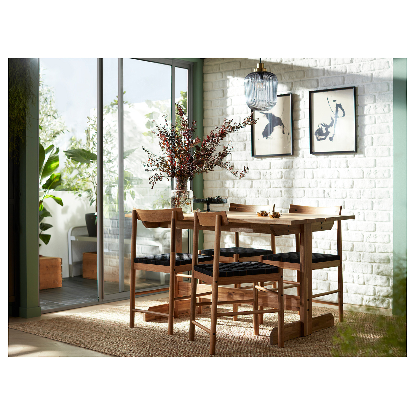 NACKANÄS 纳坎耐斯/ NACKANÄS 纳坎耐斯一桌四椅相思木/相思木- IKEA