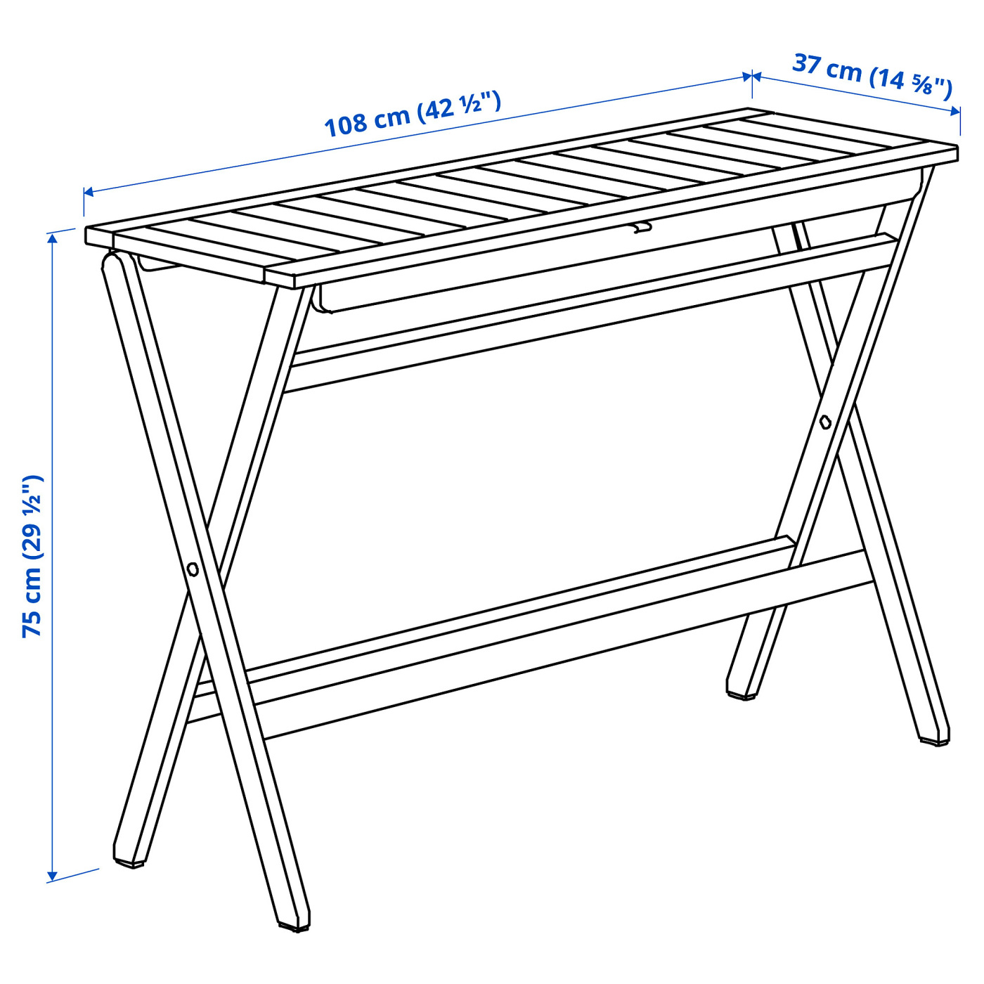 NÄMMARÖ 耐玛瑞折叠桌着浅褐色漆- IKEA
