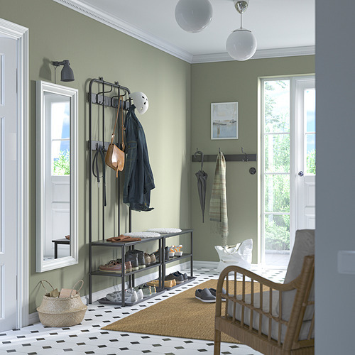 PINNIG rack with 3 hooks black - IKEA