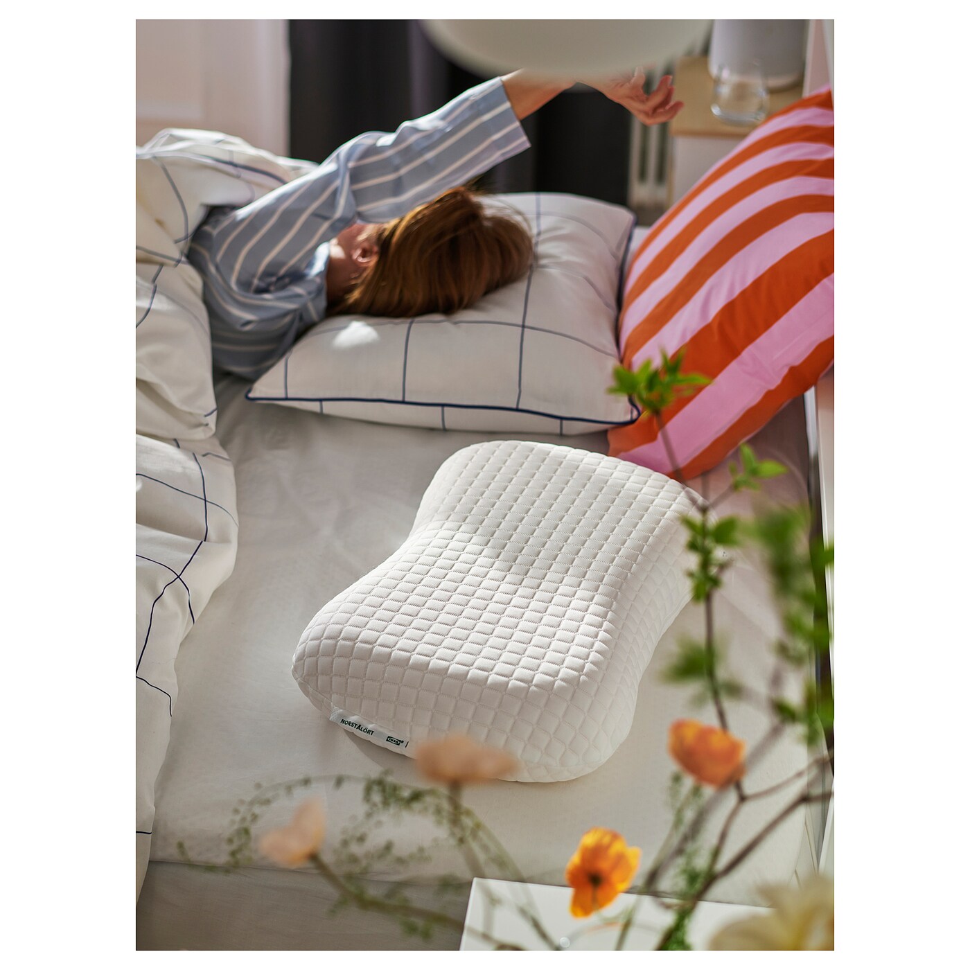 北宋 枕 NORDSTÅLÖRT 诺斯道洛人体工学枕，侧卧/仰卧- IKEA