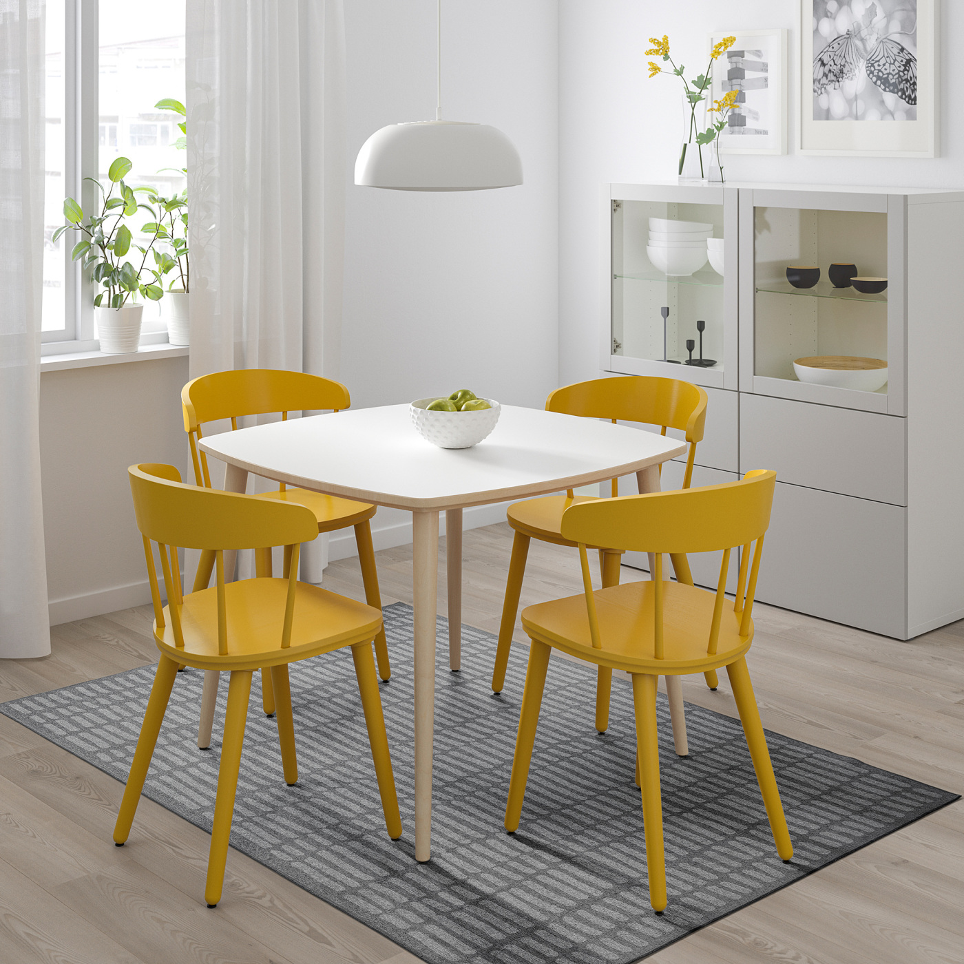 OMTÄNKSAM 沃姆安克萨姆桌子白色/桦木- IKEA