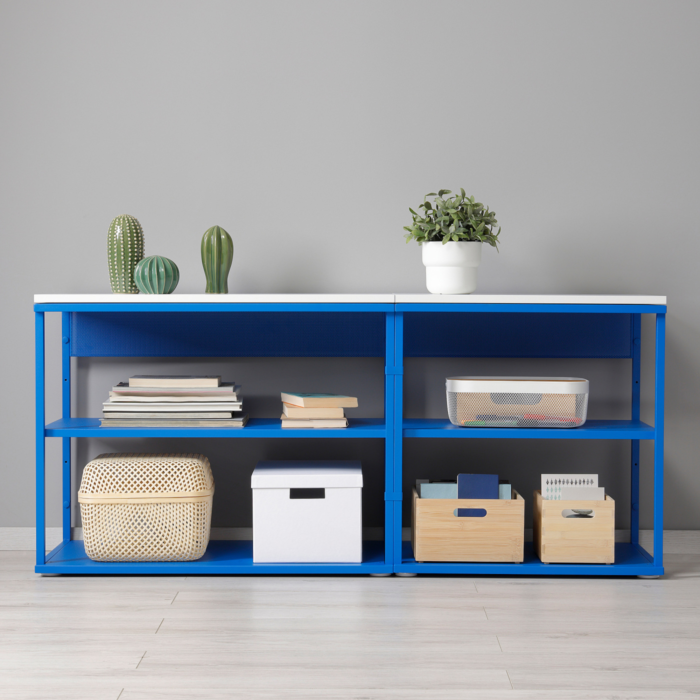 PLATSA 普拉萨开放式搁架单元白色/蓝色- IKEA