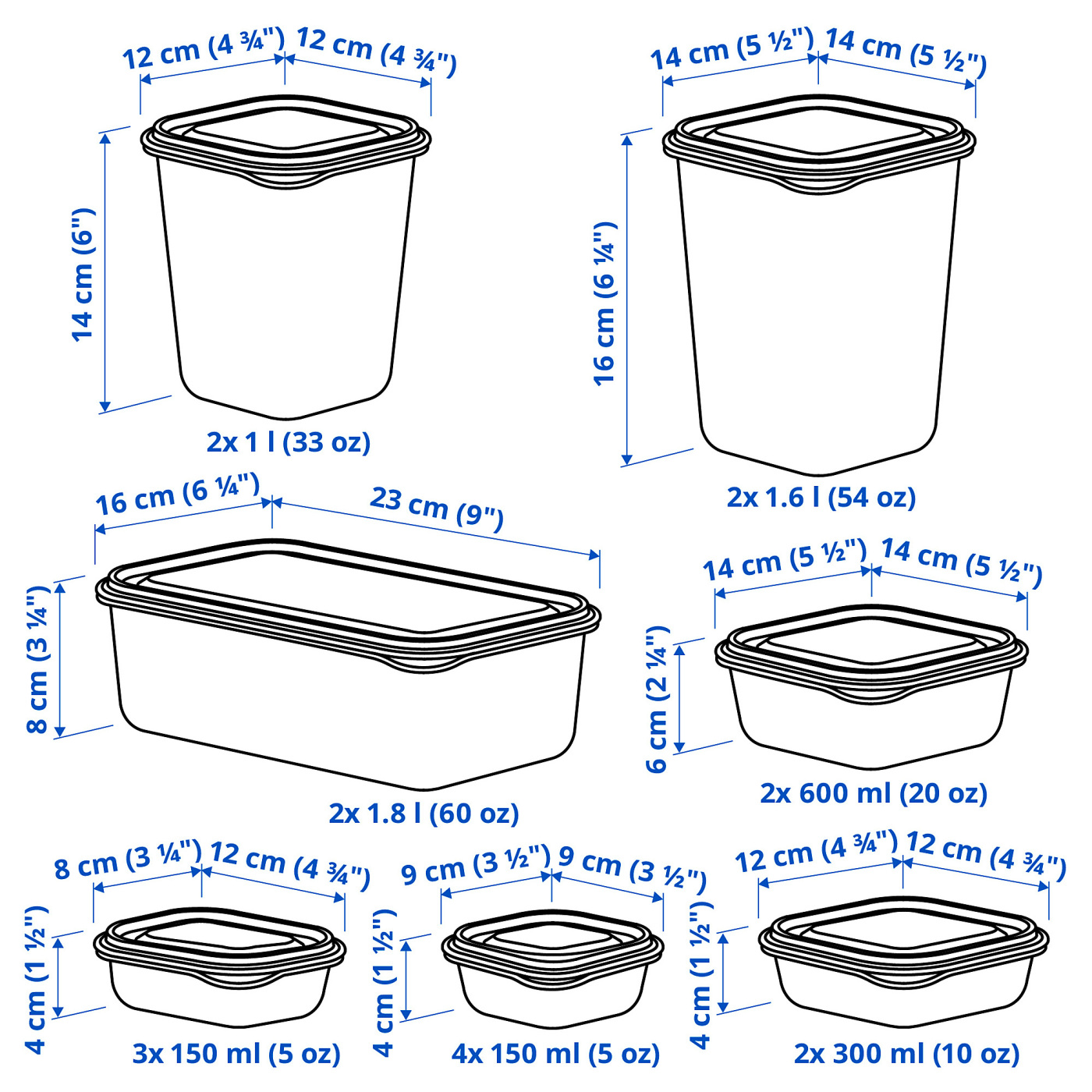 PRUTA 普塔食品盒，17件套透明/绿色- IKEA