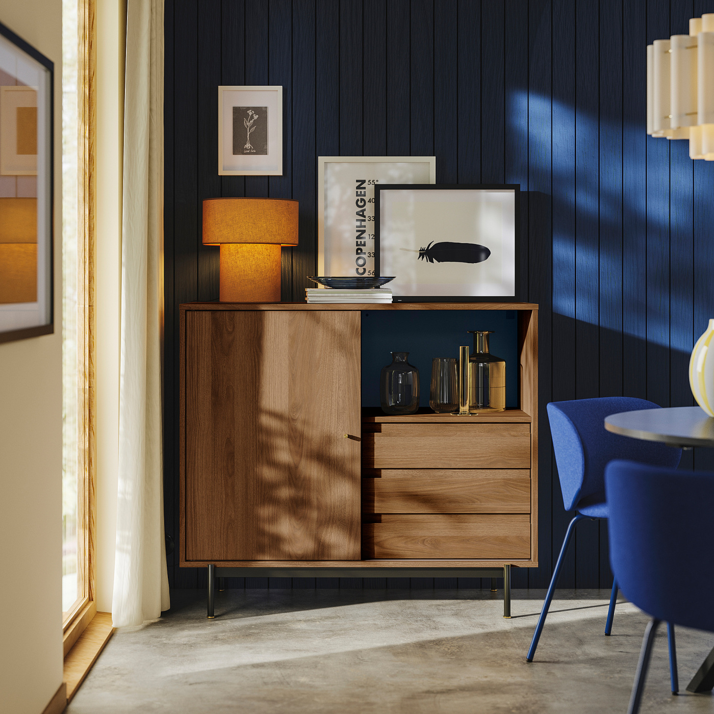 RÅDMANSÖ 拉曼斯柜子褐色胡桃木纹- IKEA