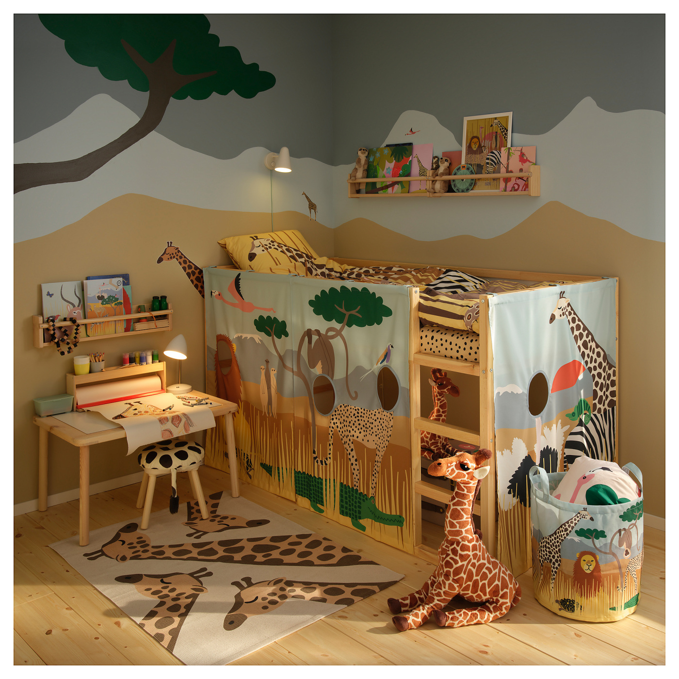 SANDLÖPARE 桑罗帕瑞毛绒玩具长颈鹿/褐色- IKEA