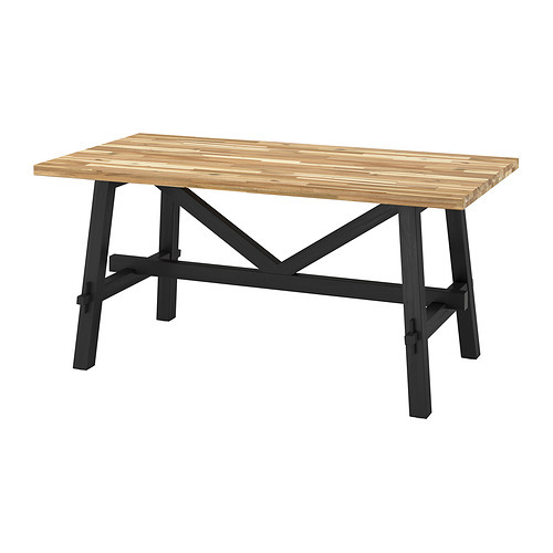 【IKEA】Table de rangement, acacia, SKOGSTA table acacia/black - IKEA