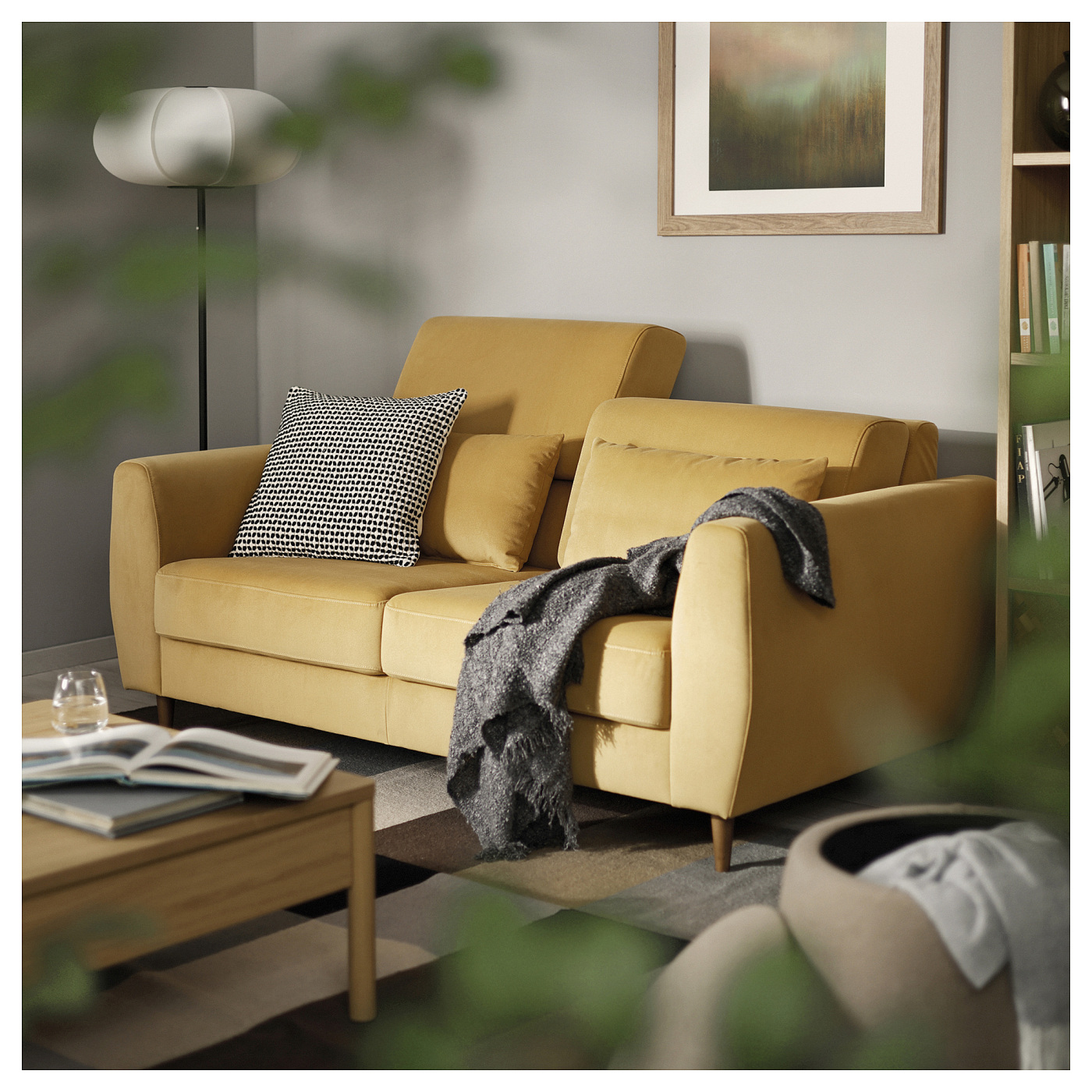 SLATORP 思拉托双人沙发哈克波黄褐色- IKEA