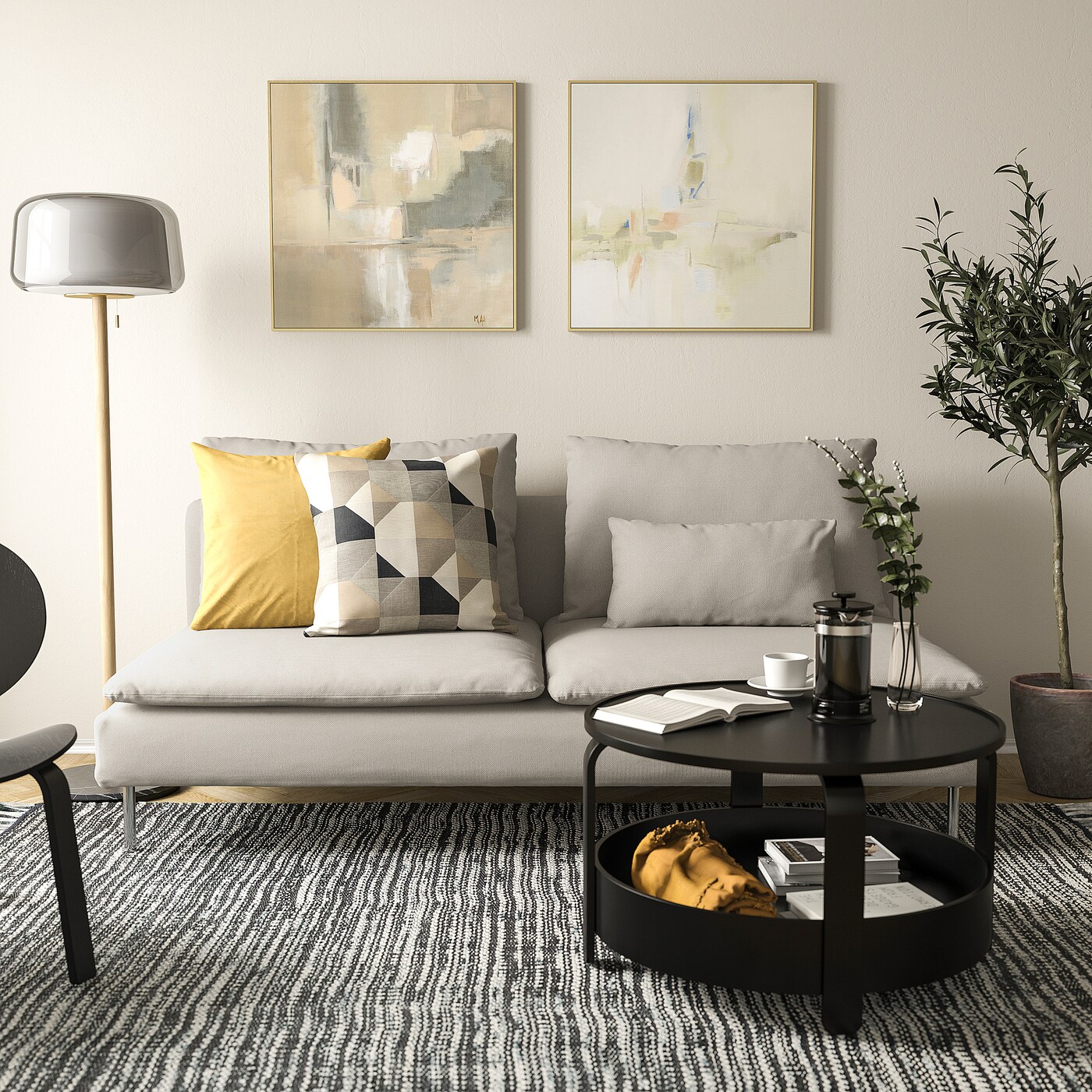 SÖDERHAMN 索德汉三人座弗里图那淡米色- IKEA