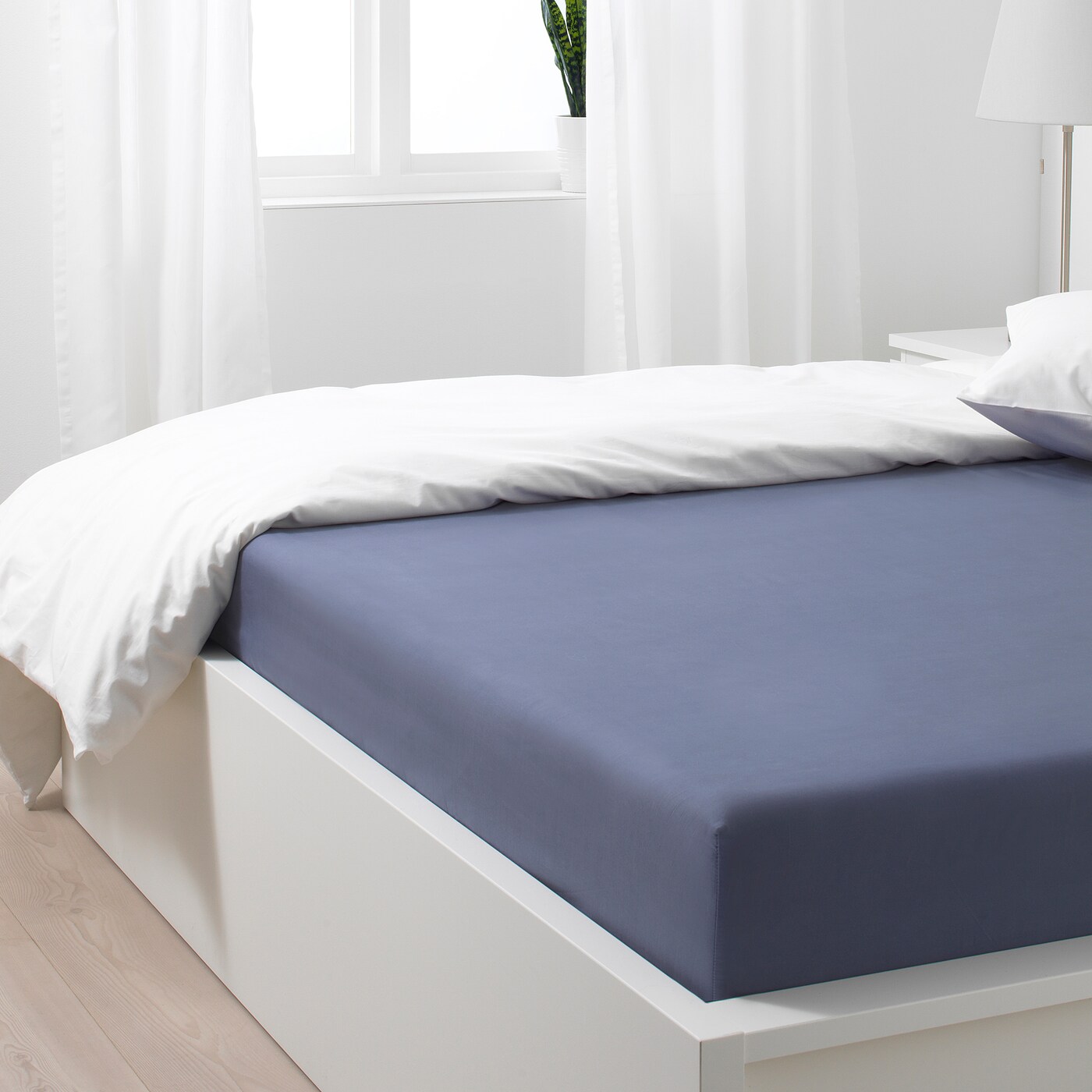 SÖMNTUTA 索图塔床笠蓝灰色- IKEA